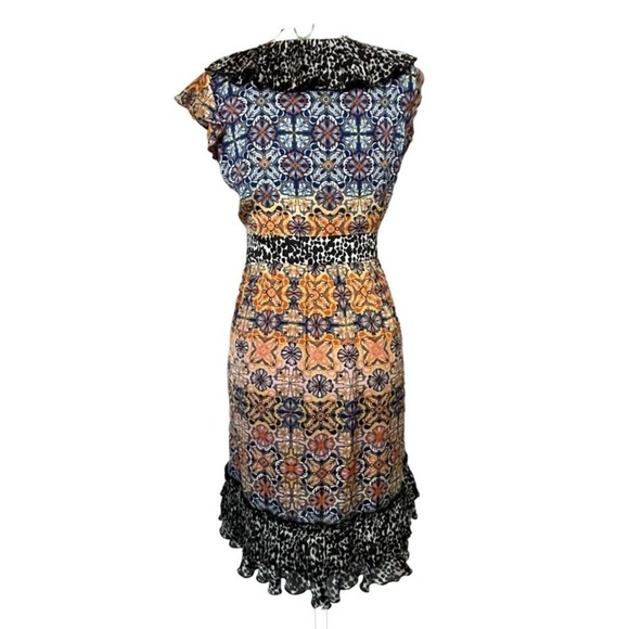 KENSIE Tie Front Ruffle Animal and Floral dress Size M - Picture 4 of 8